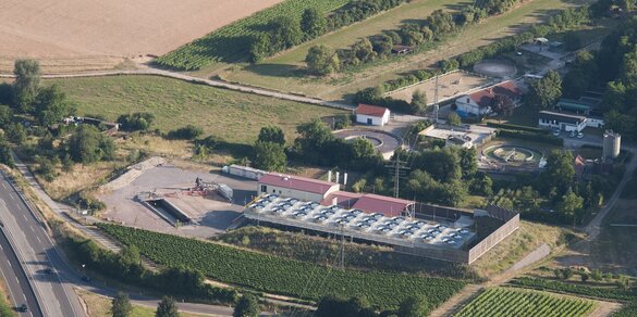 Vogelperspektive Geothermiekraftwerk Insheim